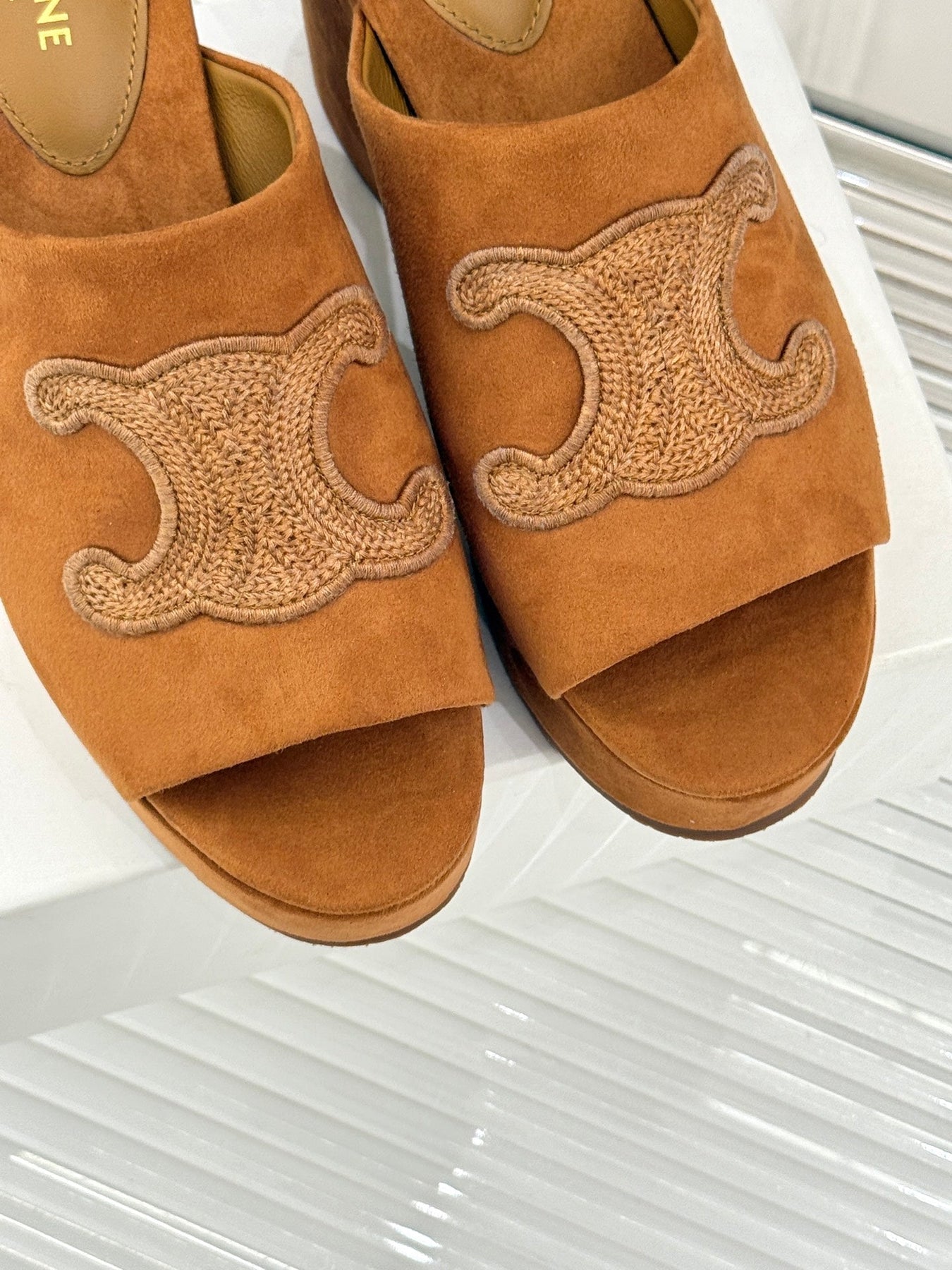 ELENA MULE IN PEANUT BROWN VELVET