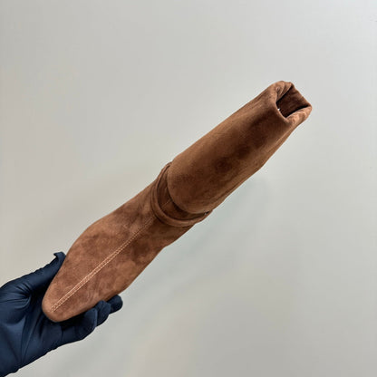 NIKI BOOTIES IN ASH BROWN SUEDE