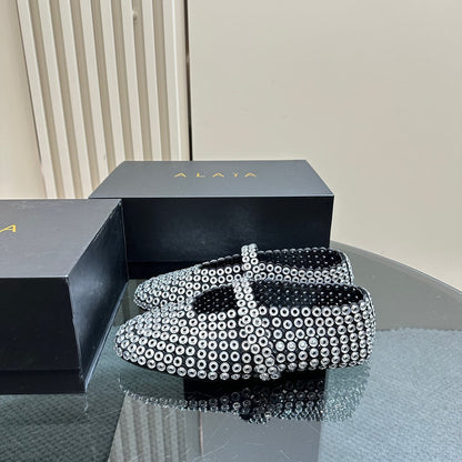 BALLET FLATS IN GLASS EYELET SUEDE GOATSKIN WHITE