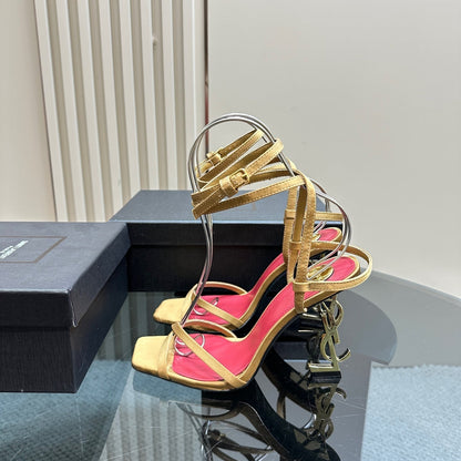OPYUM HIGH SANDALS IN GOLD SILK