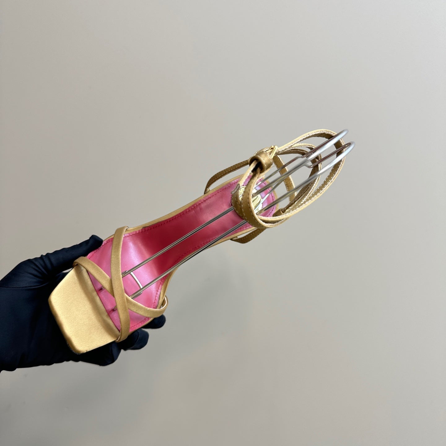 OPYUM HIGH SANDALS IN GOLD SILK