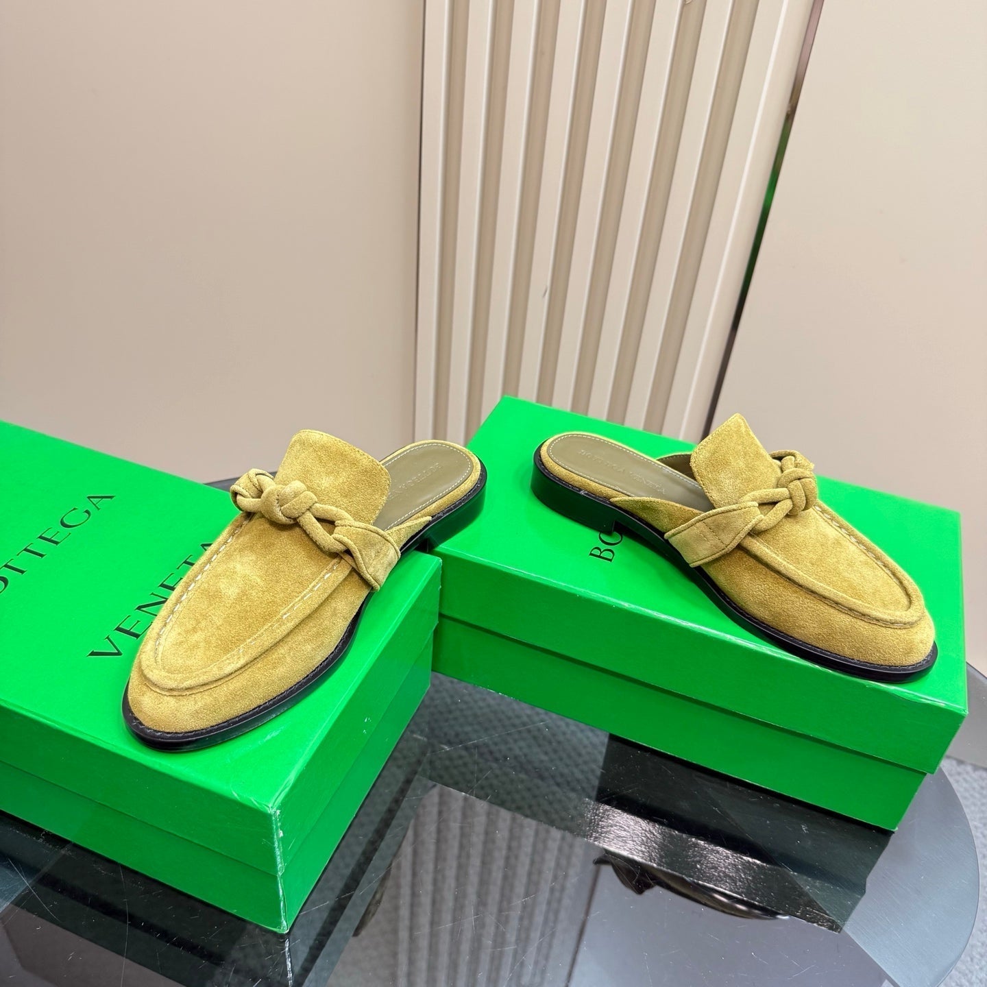 ASTAIRE MULE IN OLIVE GREEN SUEDE