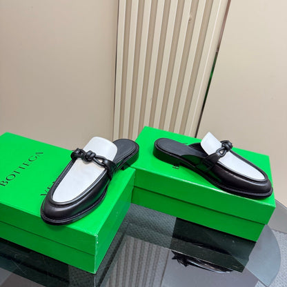 ASTAIRE MULE IN WHITE MIX BLACK CALFSKIN