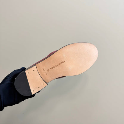 ASTAIRE LOAFER IN BERRY RED CALFSKIN WITH GOLD HARDWARE