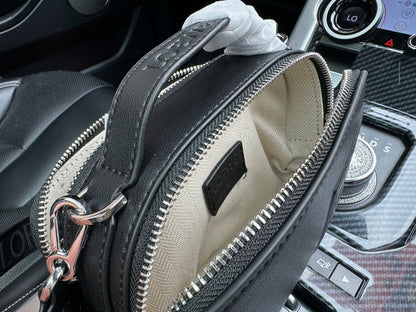 LOE MINI 18 CAMERA CROSS BODY BAG IN BLACK CALFSKIN