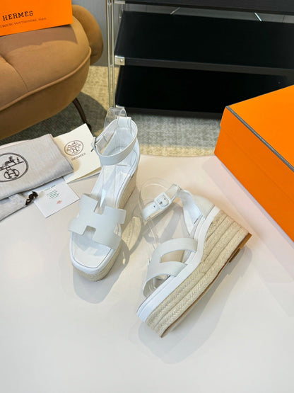 Elda espadrille 80 White Calfskin