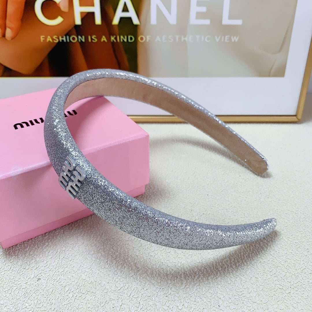 HEADBAND IN SILVER GLITTER FABRIC 174109