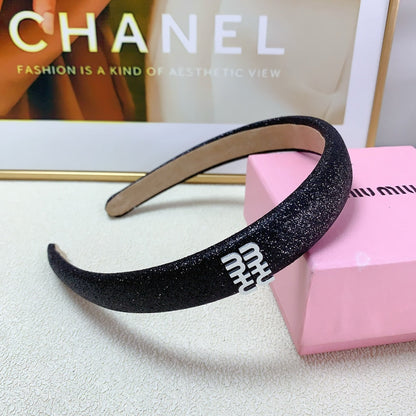 HEADBAND IN BLACK GLITTER FABRIC 174109