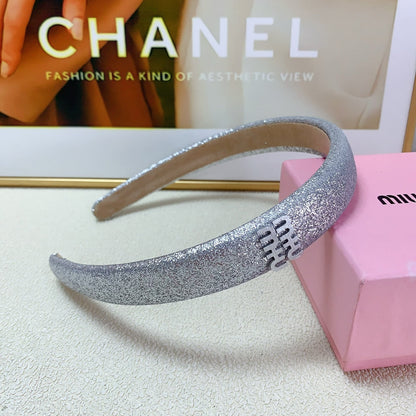 HEADBAND IN SILVER GLITTER FABRIC 174109
