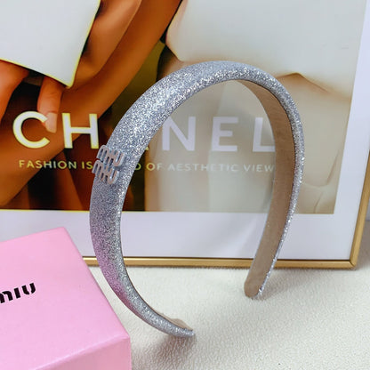 HEADBAND IN SILVER GLITTER FABRIC 174109