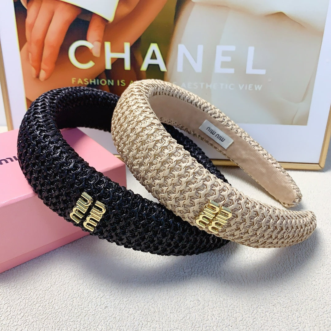 HEADBAND IN BLACK RAFFIA 241189