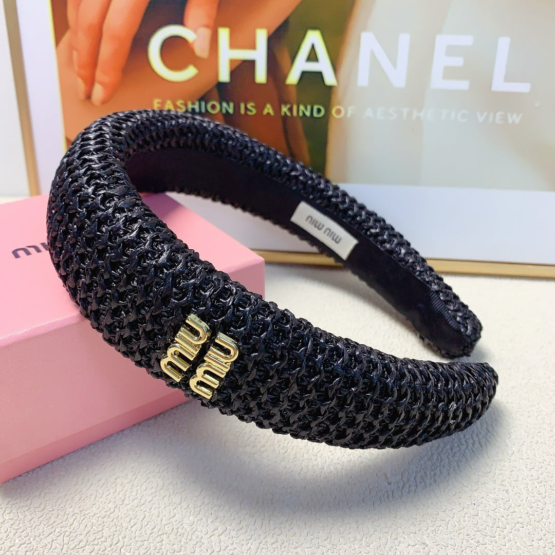 HEADBAND IN BLACK RAFFIA 241189