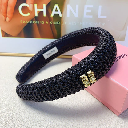 HEADBAND IN BLACK RAFFIA 241189