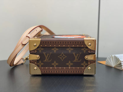 MINI SQUARE TRUNK 17 LEOPARD PRINT IN BROWN MONOGRAM CANVAS