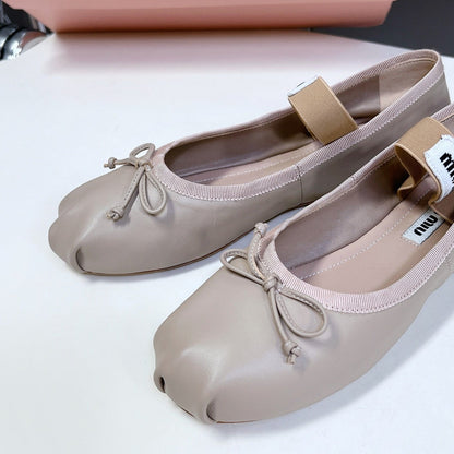 BALLET FLAT SHOES LIGHT NUDE SHEEPSKIN