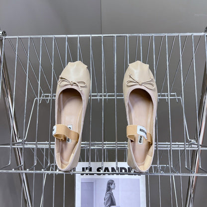 BALLET FLAT SHOES LIGHT NUDE SHEEPSKIN