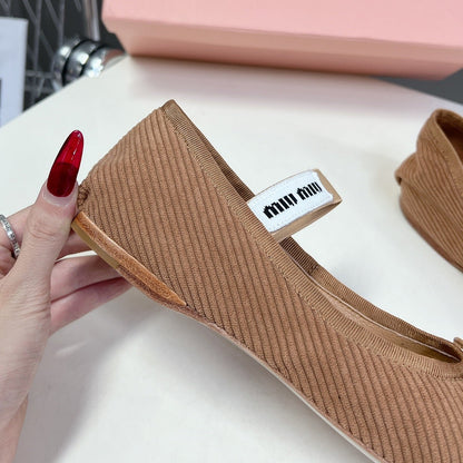 BALLET FLAT SHOES PEANUT COLOR SHEEPSKIN