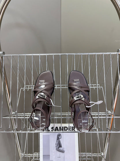 JUNE SANDAL CHOCOLATE CALFSKIN