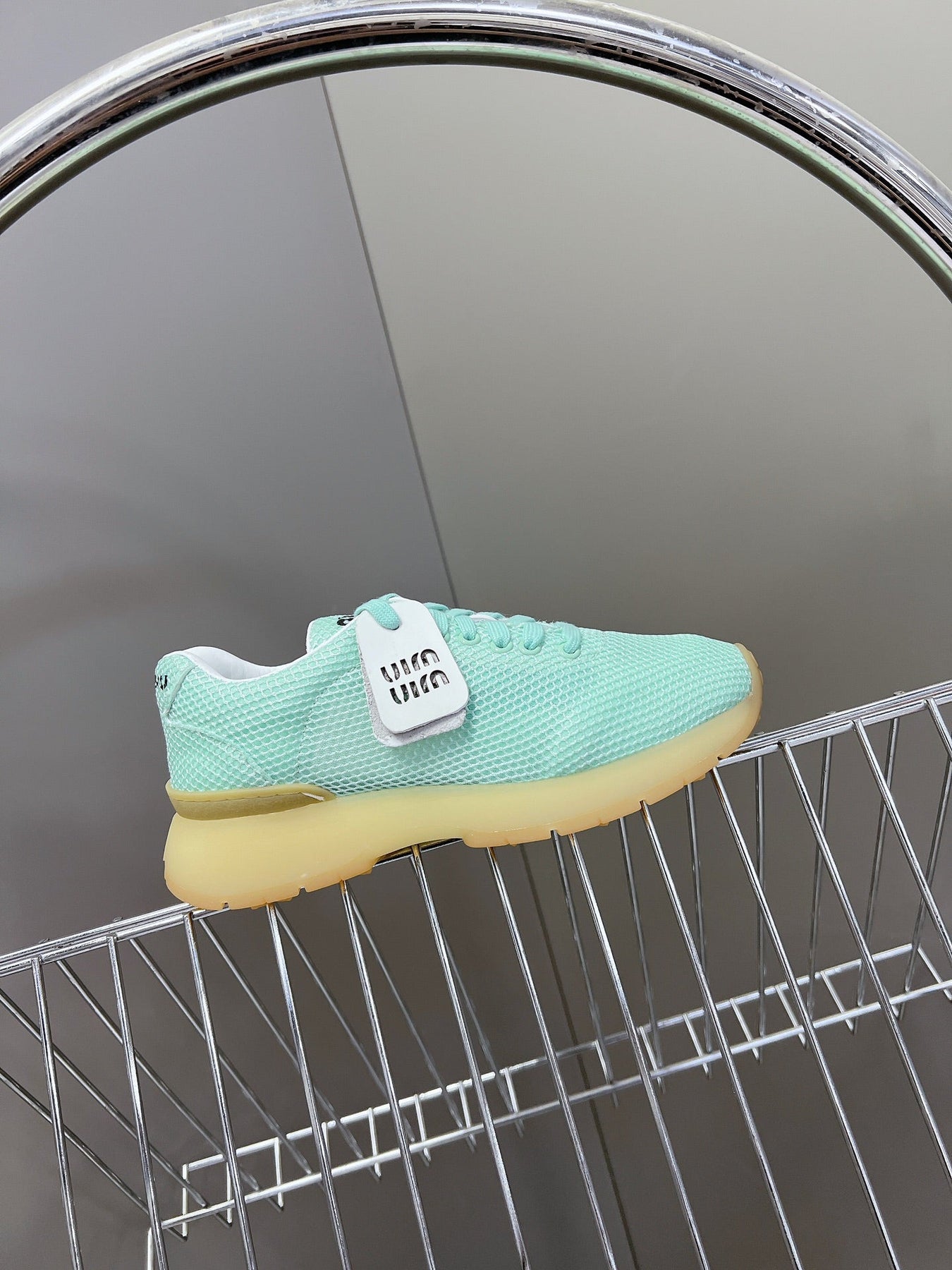 BASIC SNEAKERS IN TURQUOISE MESH