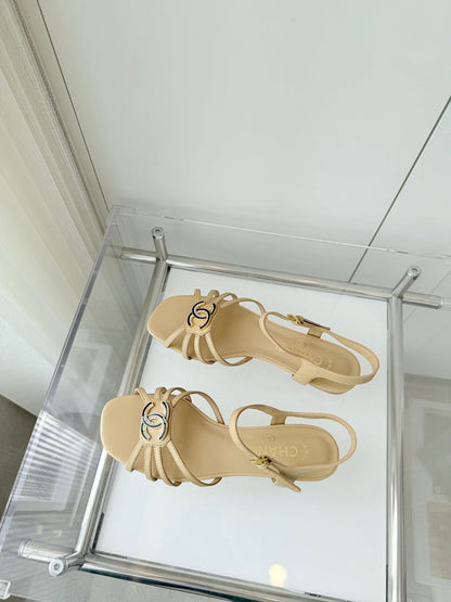 FLAT SANDALS 1 CM IN FLAX YELLOW LAMBSKIN