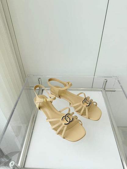 FLAT SANDALS 1 CM IN FLAX YELLOW LAMBSKIN