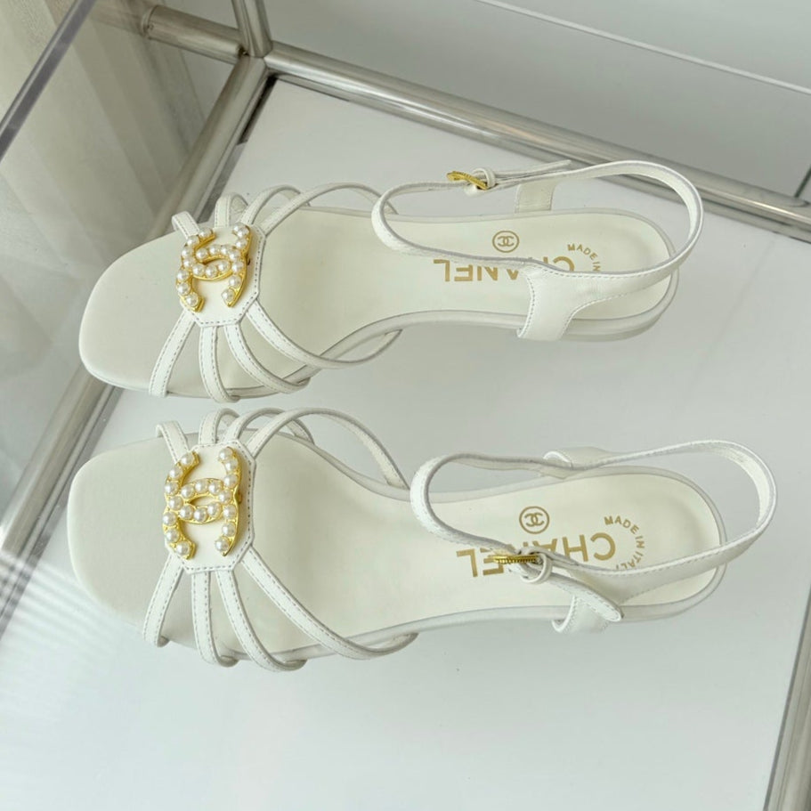 FLAT SANDALS 1 CM IN WHITE LAMBSKIN