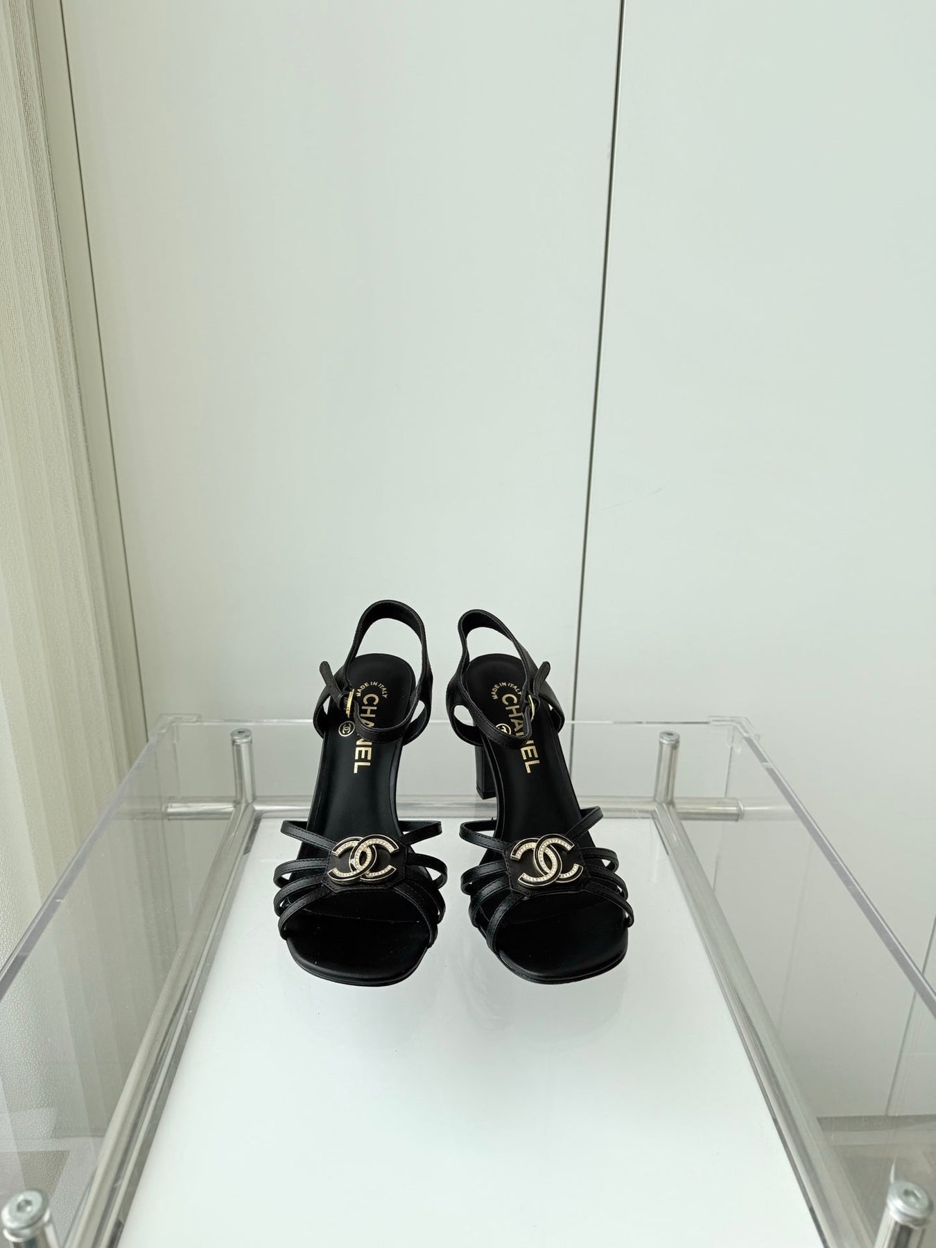 HIGH HEEL SANDALS 85 MM IN BLACK LAMBSKIN