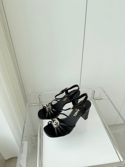 HIGH HEEL SANDALS 85 MM IN BLACK LAMBSKIN