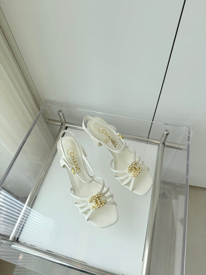 HIGH HEEL SANDALS 85 MM IN WHITE LAMBSKIN