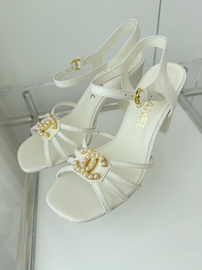 HIGH HEEL SANDALS 85 MM IN WHITE LAMBSKIN