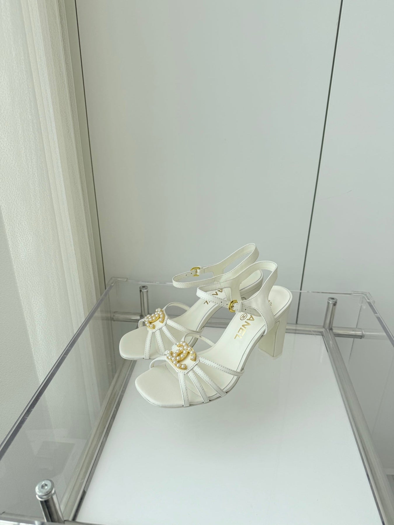 HIGH HEEL SANDALS 85 MM IN WHITE LAMBSKIN