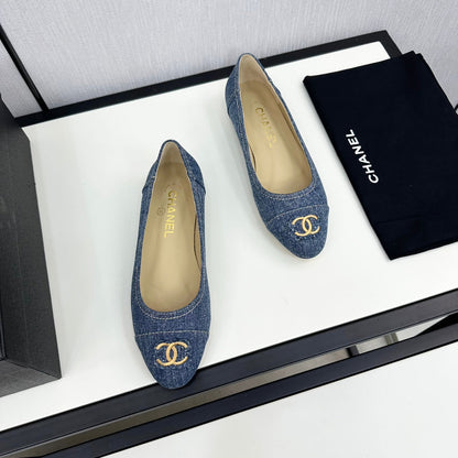 cc ballet flat blue denim 166815