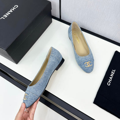 cc ballet flat light blue denim 166814