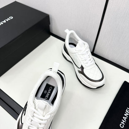 CC SNEAKER IN WHITE MIX BLACK EMBROIDERED LAMBSKIN