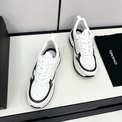 CC SNEAKER IN WHITE MIX BLACK EMBROIDERED LAMBSKIN