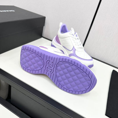 CC SNEAKER IN WHITE MIX IRIS PURPLE EMBROIDERED LAMBSKIN