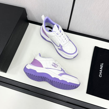 CC SNEAKER IN WHITE MIX IRIS PURPLE EMBROIDERED LAMBSKIN