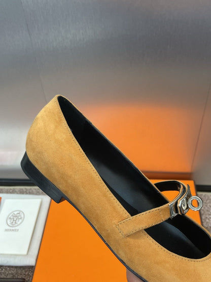 KIARA FLAT PUMP IN BRONZE BROWN SUEDE
