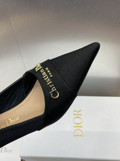 MY DD 25S HIGH HEEL 55MM IN BLACK FABRIC GOLD LOGO