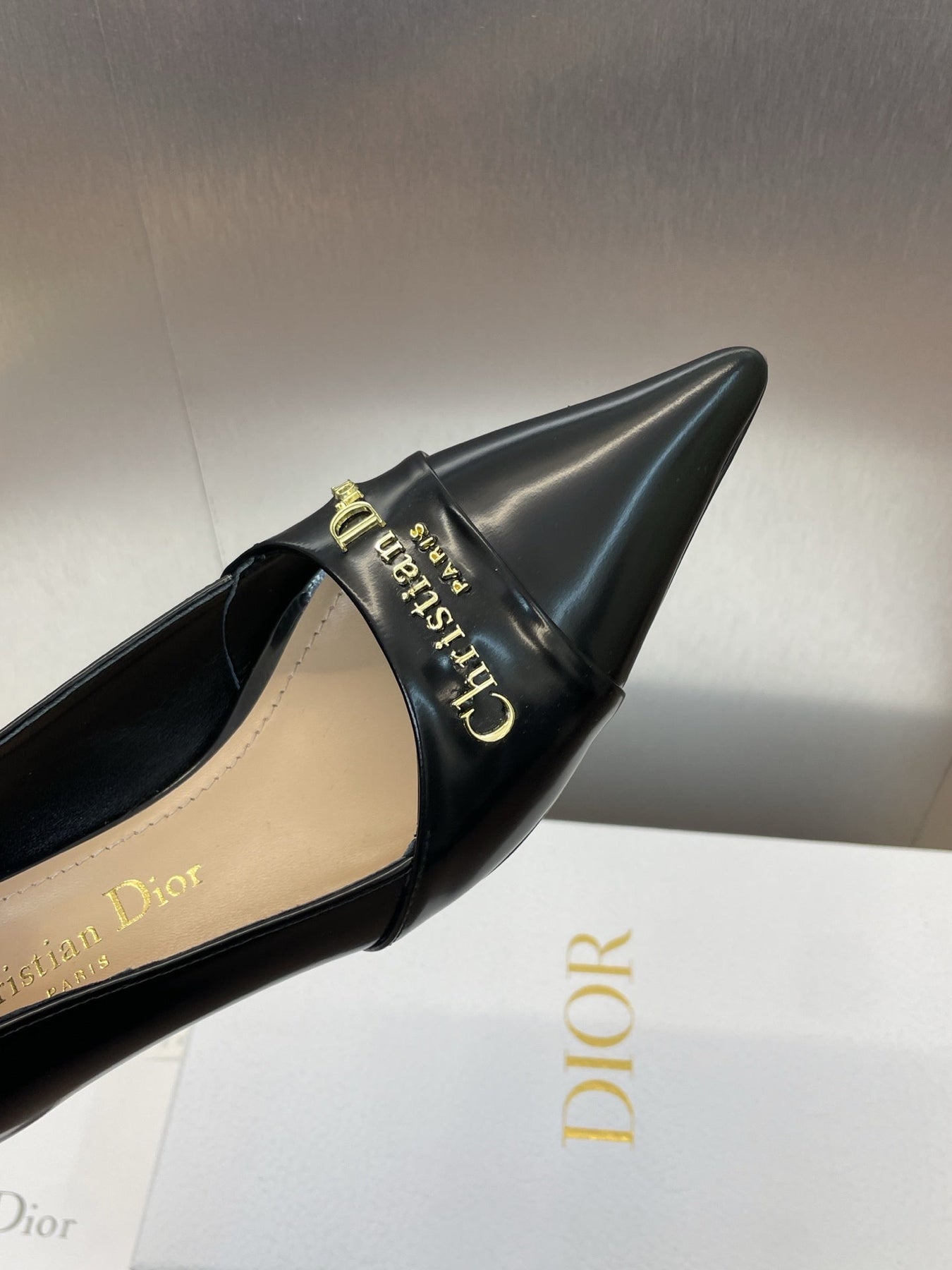 MY DD 25S HIGH HEEL 55MM IN BLACK LAMBSKIN GOLD LOGO