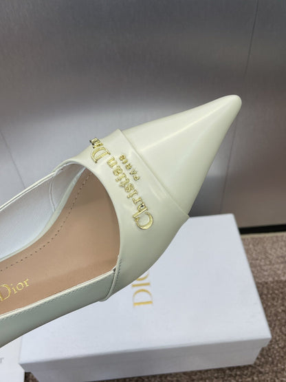 MY DD 25S HIGH HEEL 55MM IN WHITE CALFSKIN GOLD LOGO
