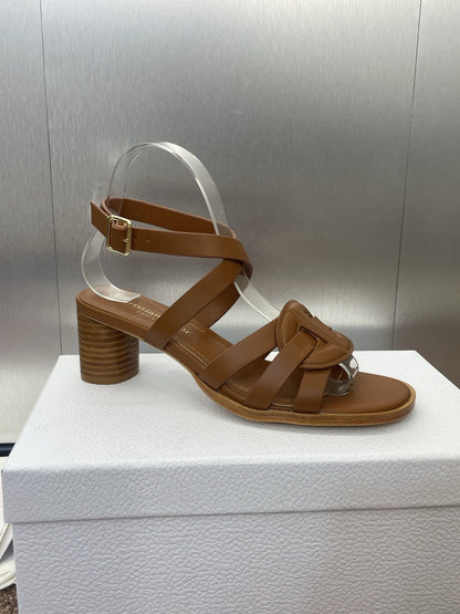 D-CLUB HIGH HEEL SLIDE 25S 55MM IN BROWN CALFSKIN