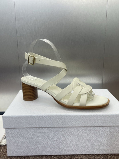 D-CLUB HIGH HEEL SLIDE 25S 55MM IN WHITE CALFSKIN