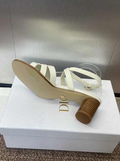 D-CLUB HIGH HEEL SLIDE 25S 55MM IN WHITE CALFSKIN