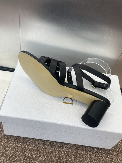 D-CLUB HIGH HEEL SLIDE 25S 55MM IN BLACK CALFSKIN