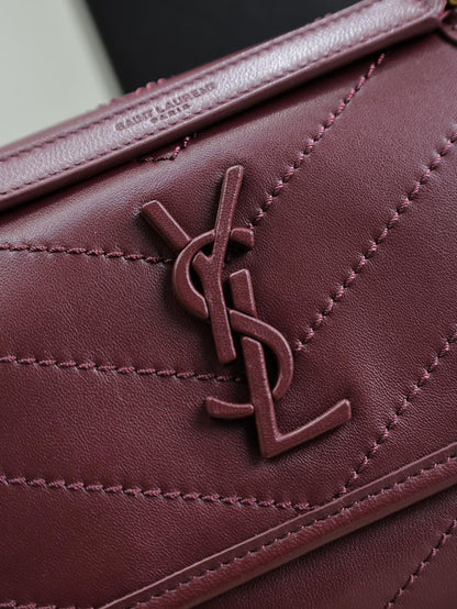 NIKI BABY 22 IN WINE RED LAMBSKIN GOLD CHAIN