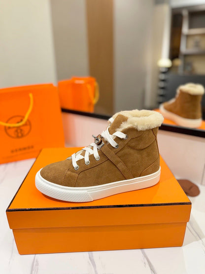 CHEALSEA BOOTS IN BRONZE BROWN SUEDE AND FLEECE LINING