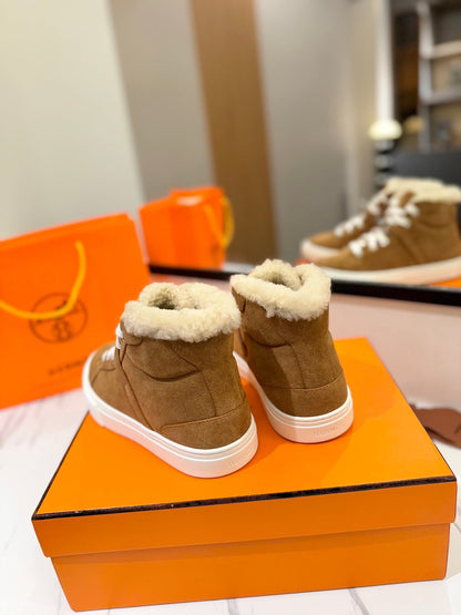 CHEALSEA BOOTS IN BRONZE BROWN SUEDE AND FLEECE LINING