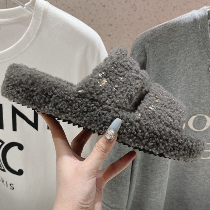 DAD SANDALS FOSSIL GRAY PURE SHEEP WOOL