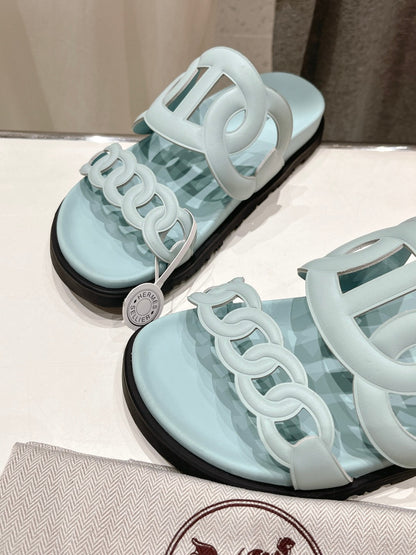 EXTRA SANDAL PASTEL PASTEL BLUE CALFSKIN
